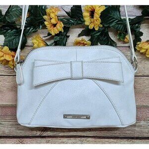 Nine West Coquette Mini Small Crossbody White with Front Bow Adjustable Straps